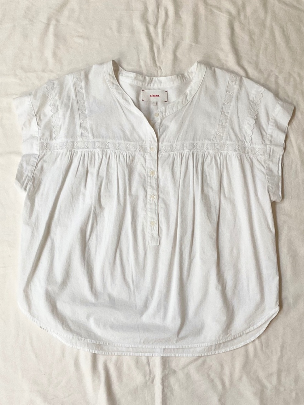 Xirena White Cotton Boxy Blouse